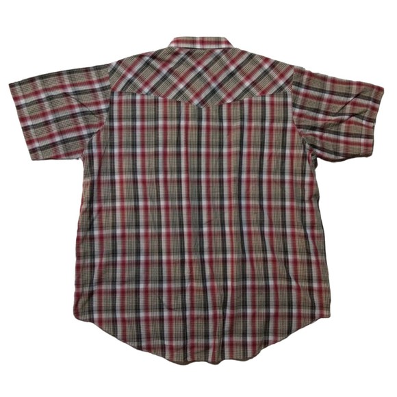 Ely Cattleman BIG MAN pearl snap shirt mens 3XL XXXL multicolor plaid short sl - Picture 2 of 8
